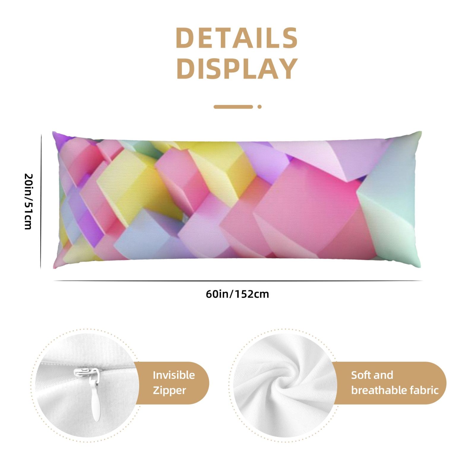 Long, narrow pillow(20*60 inches)