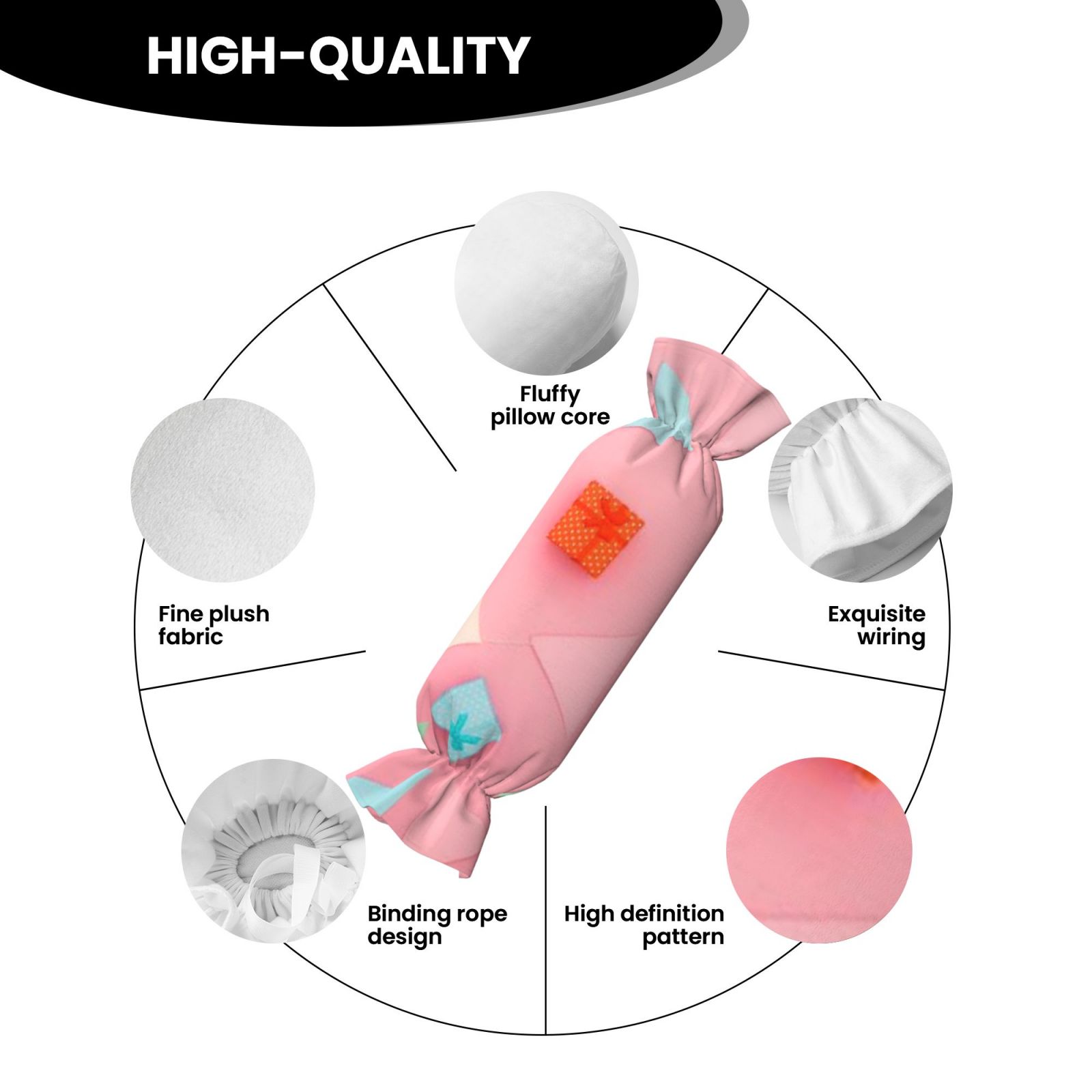 Candy-shaped pillow - with pillow insert