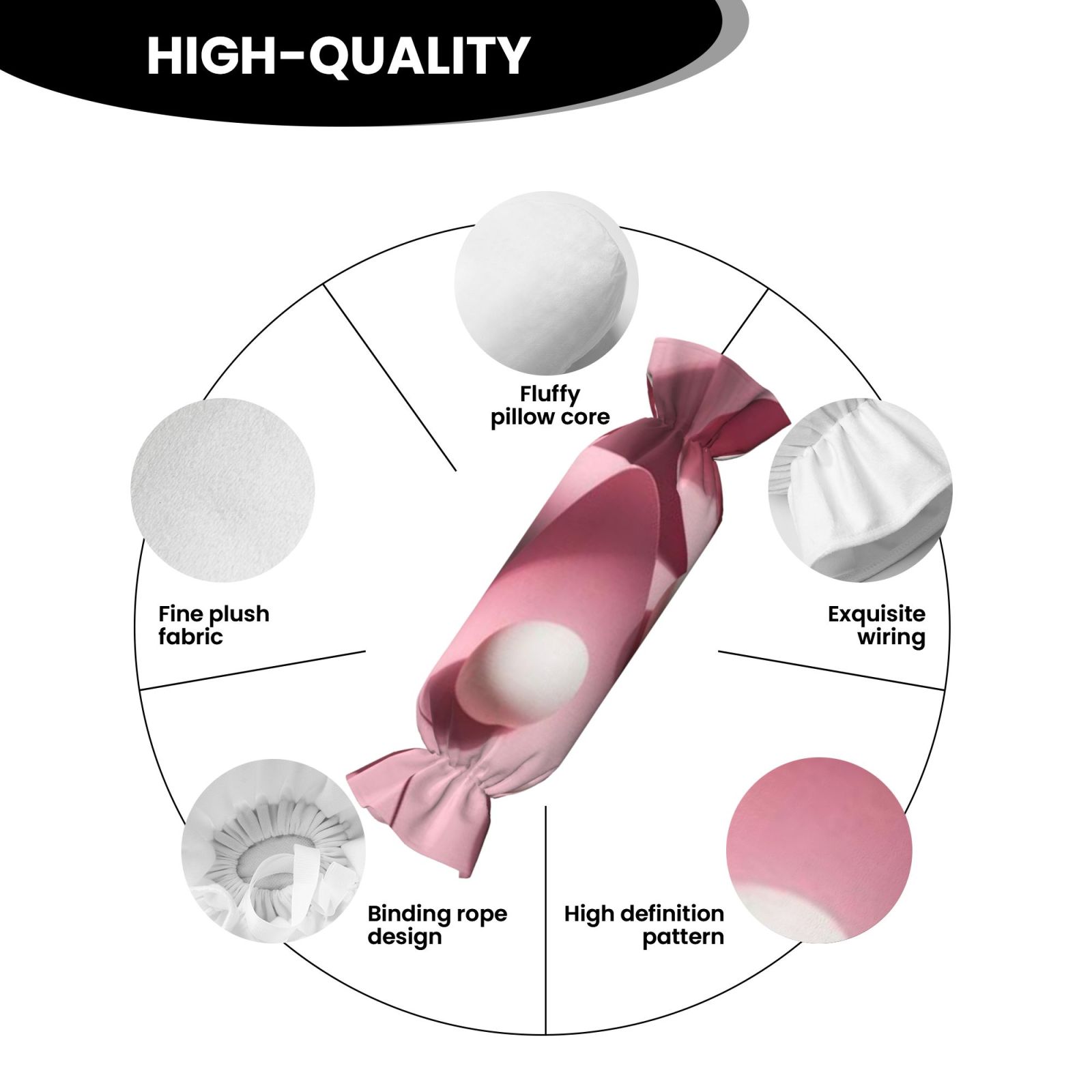 Candy-shaped pillow - with pillow insert