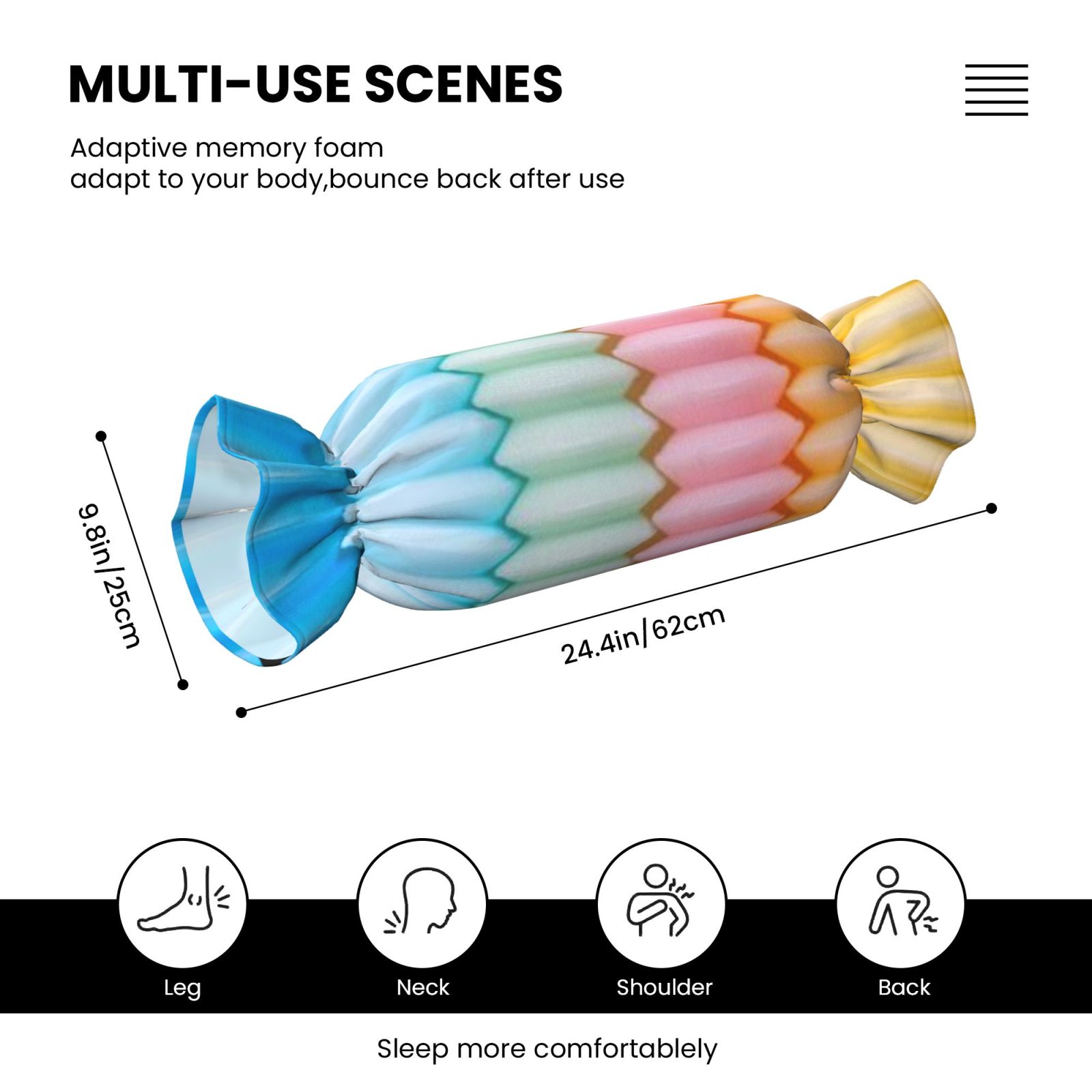 Candy-shaped pillow - with pillow insert