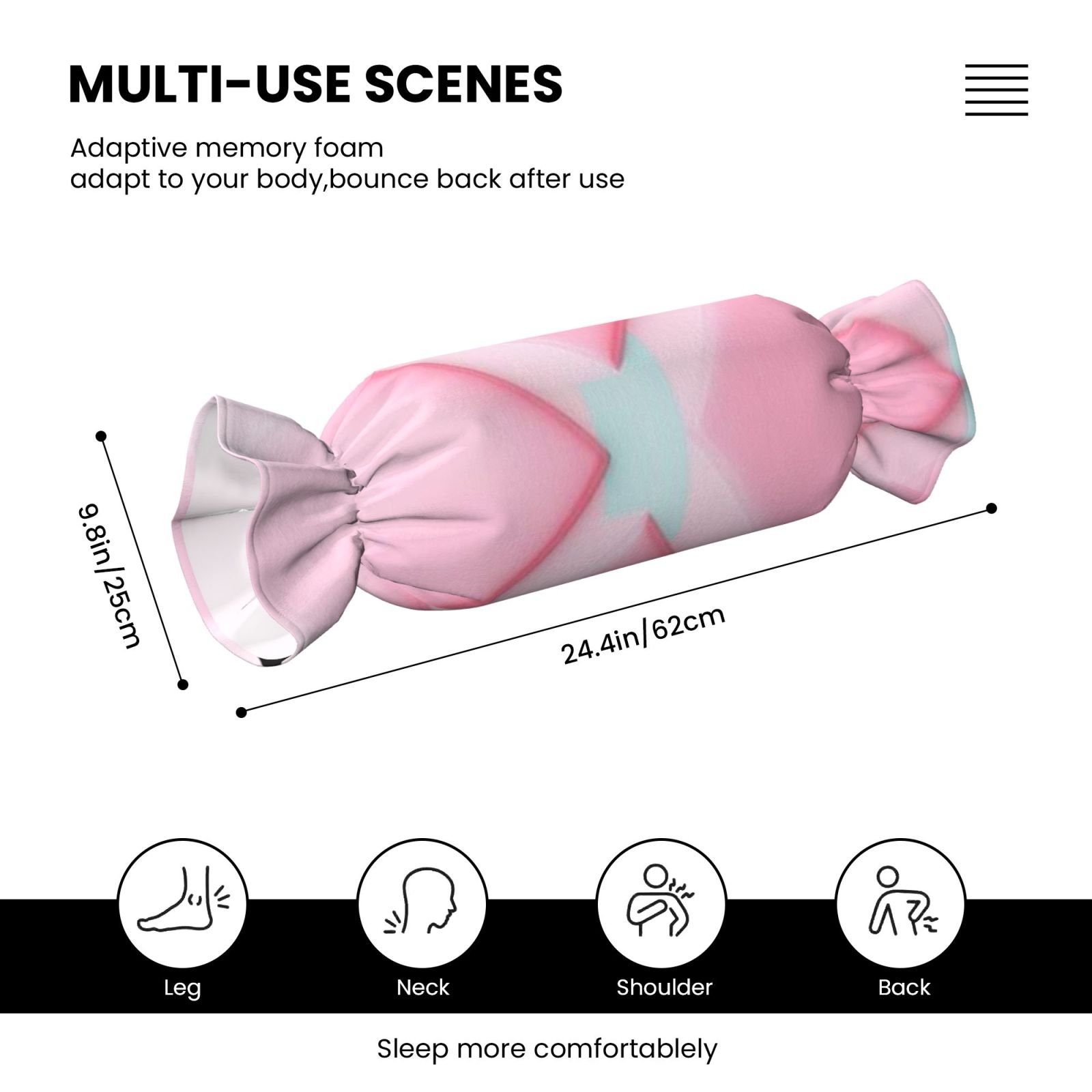 Candy-shaped pillow - with pillow insert