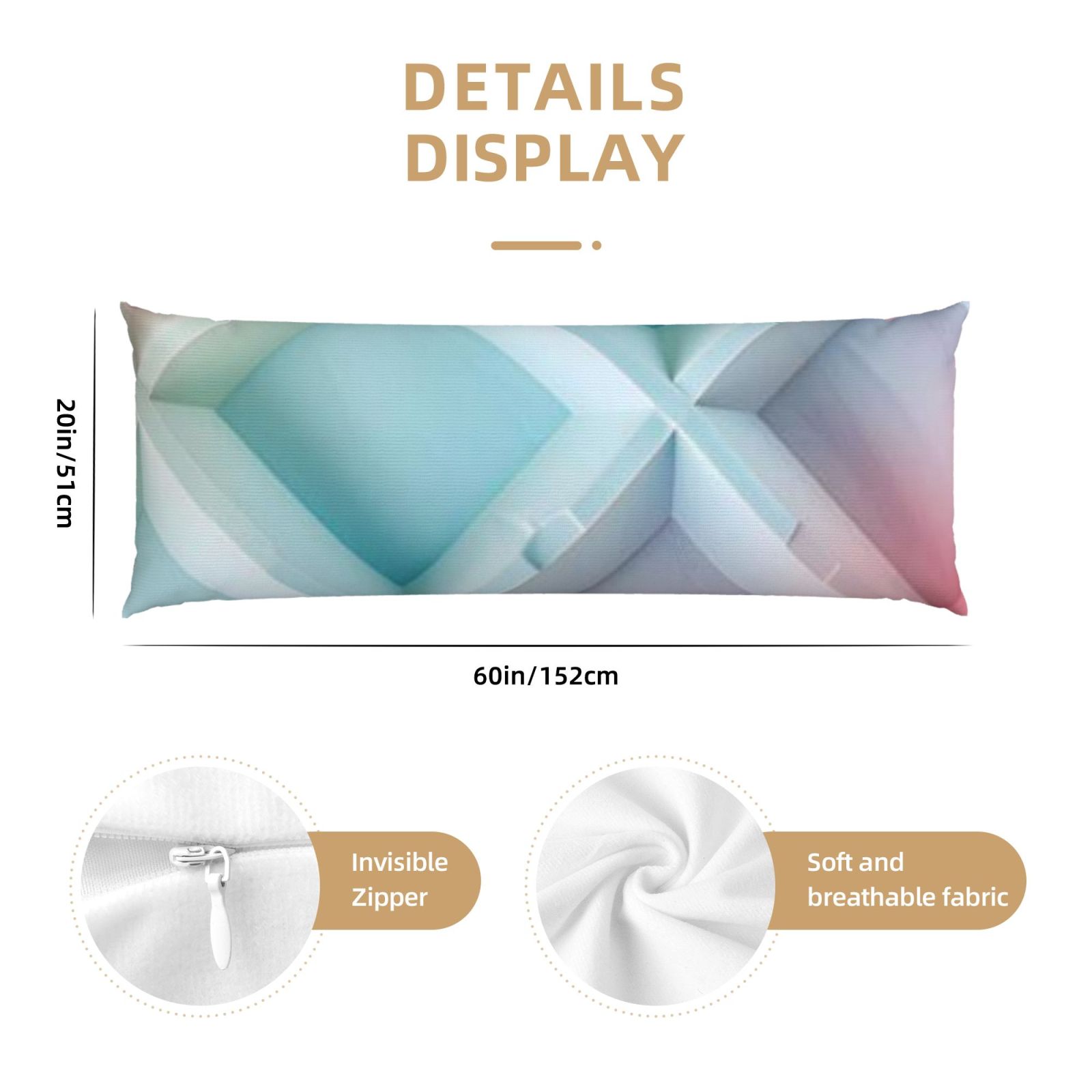Long, narrow pillow(20*60 inches)