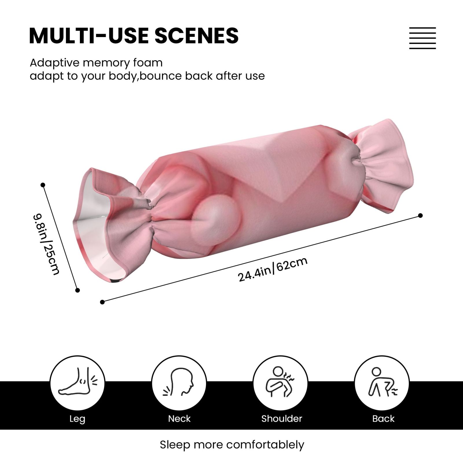 Candy-shaped pillow - with pillow insert