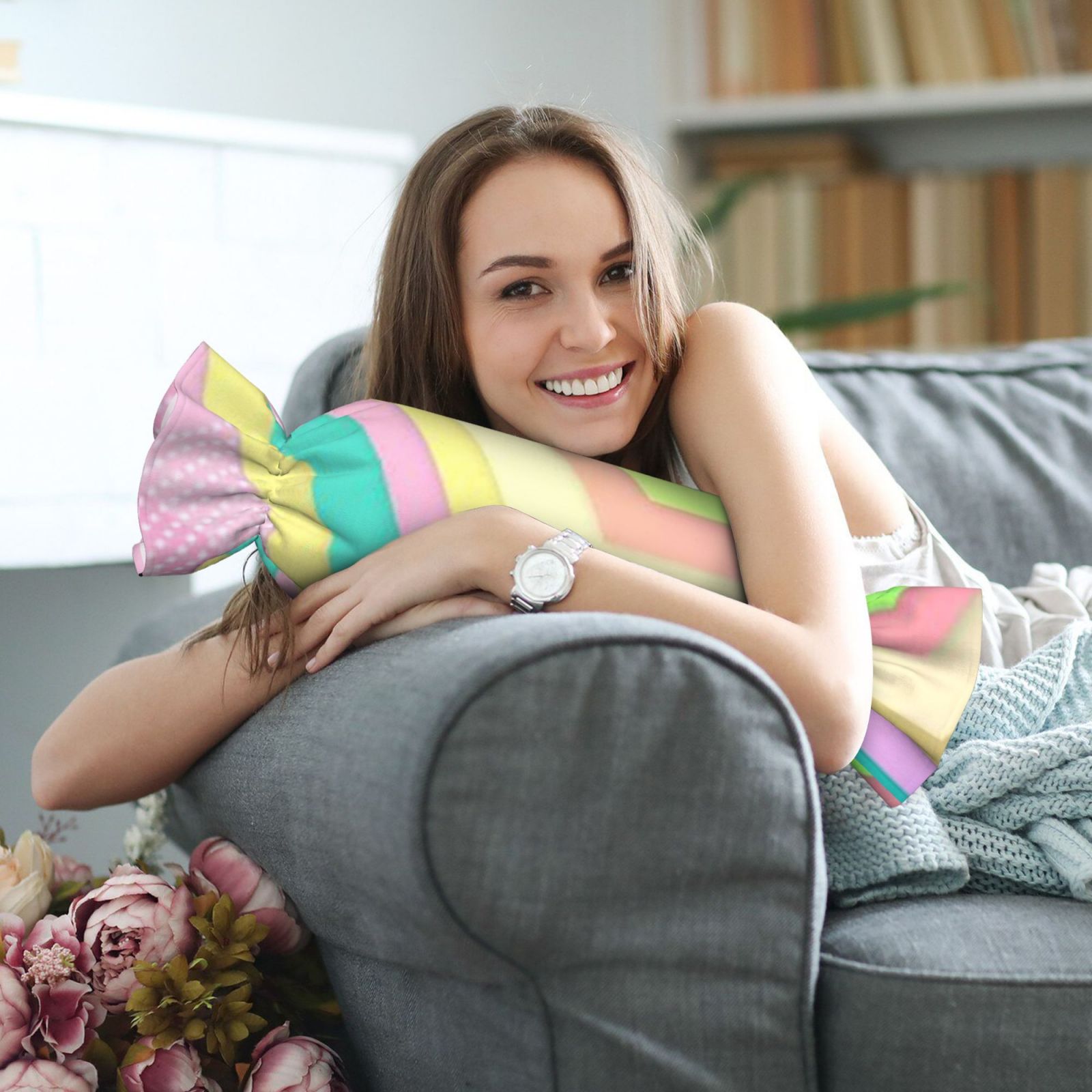 Candy-shaped pillow - with pillow insert