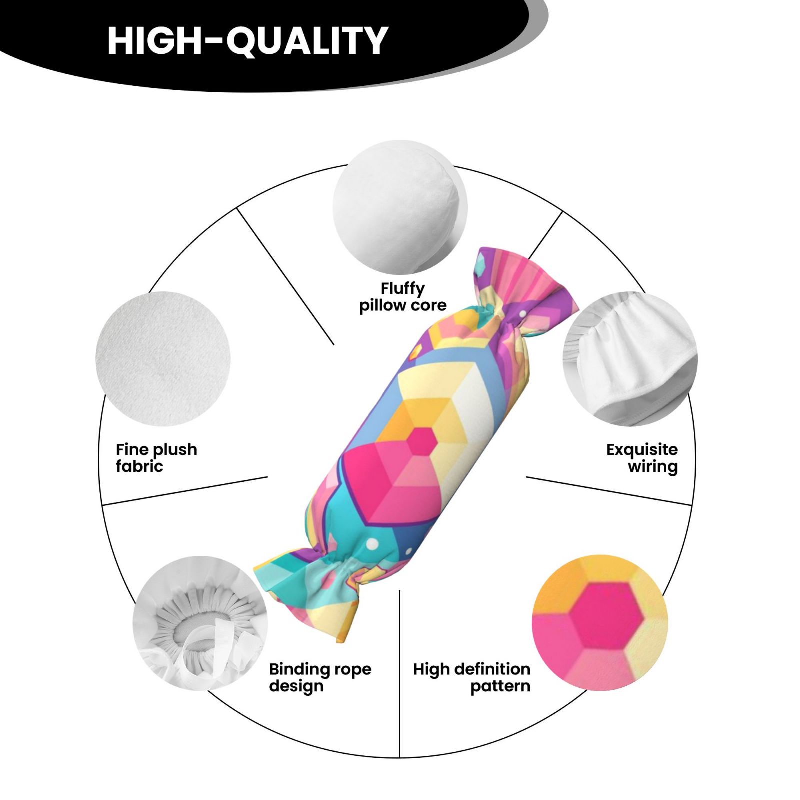 Candy-shaped pillow - with pillow insert