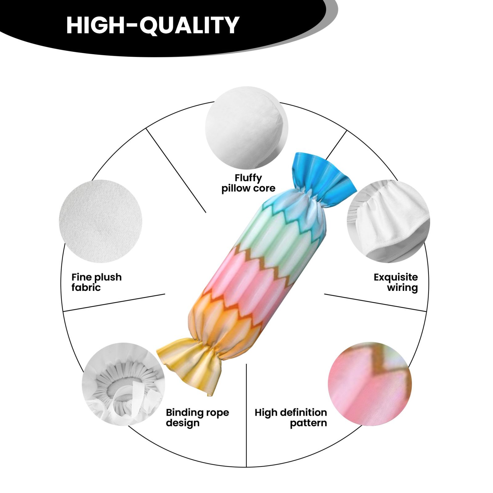 Candy-shaped pillow - with pillow insert