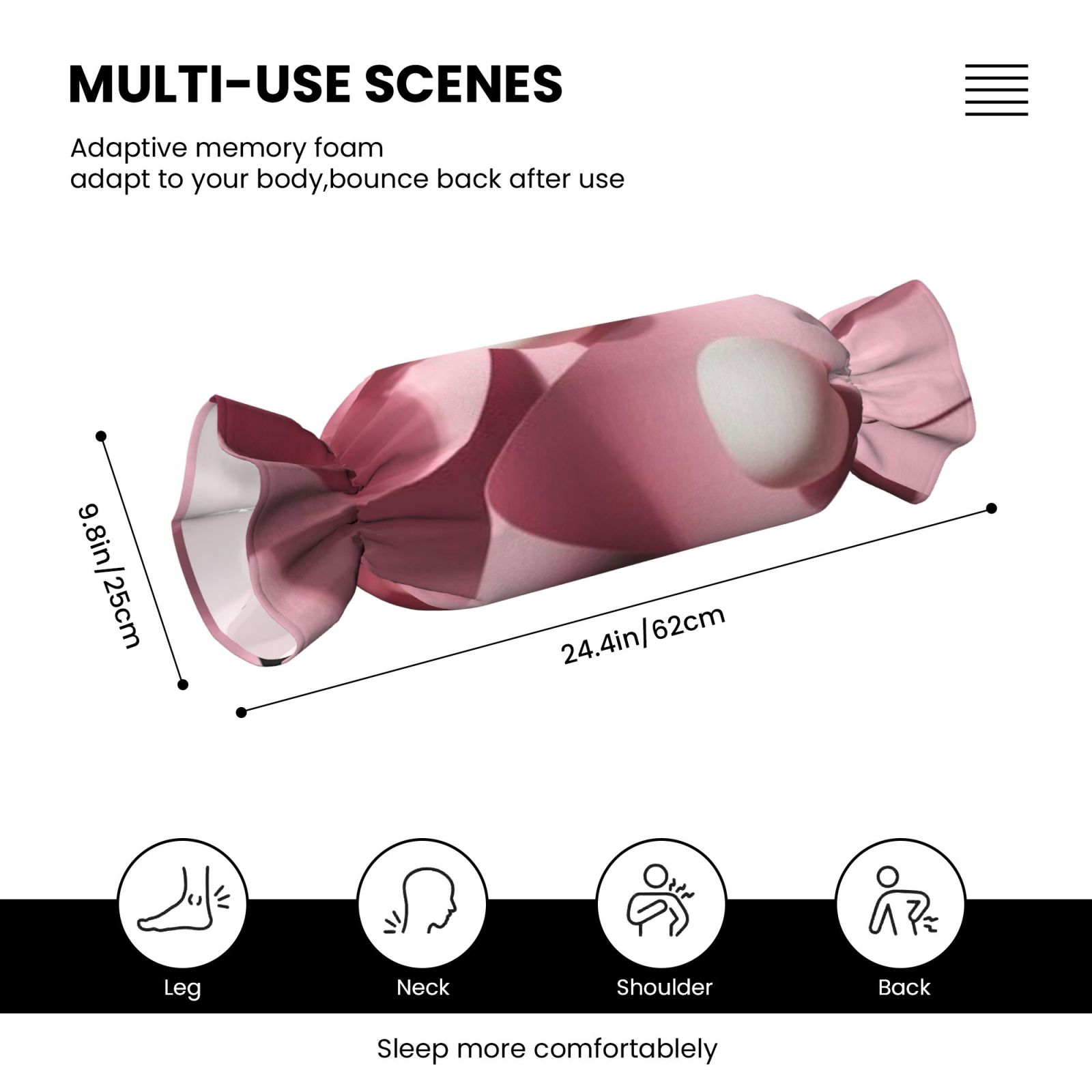 Candy-shaped pillow - with pillow insert