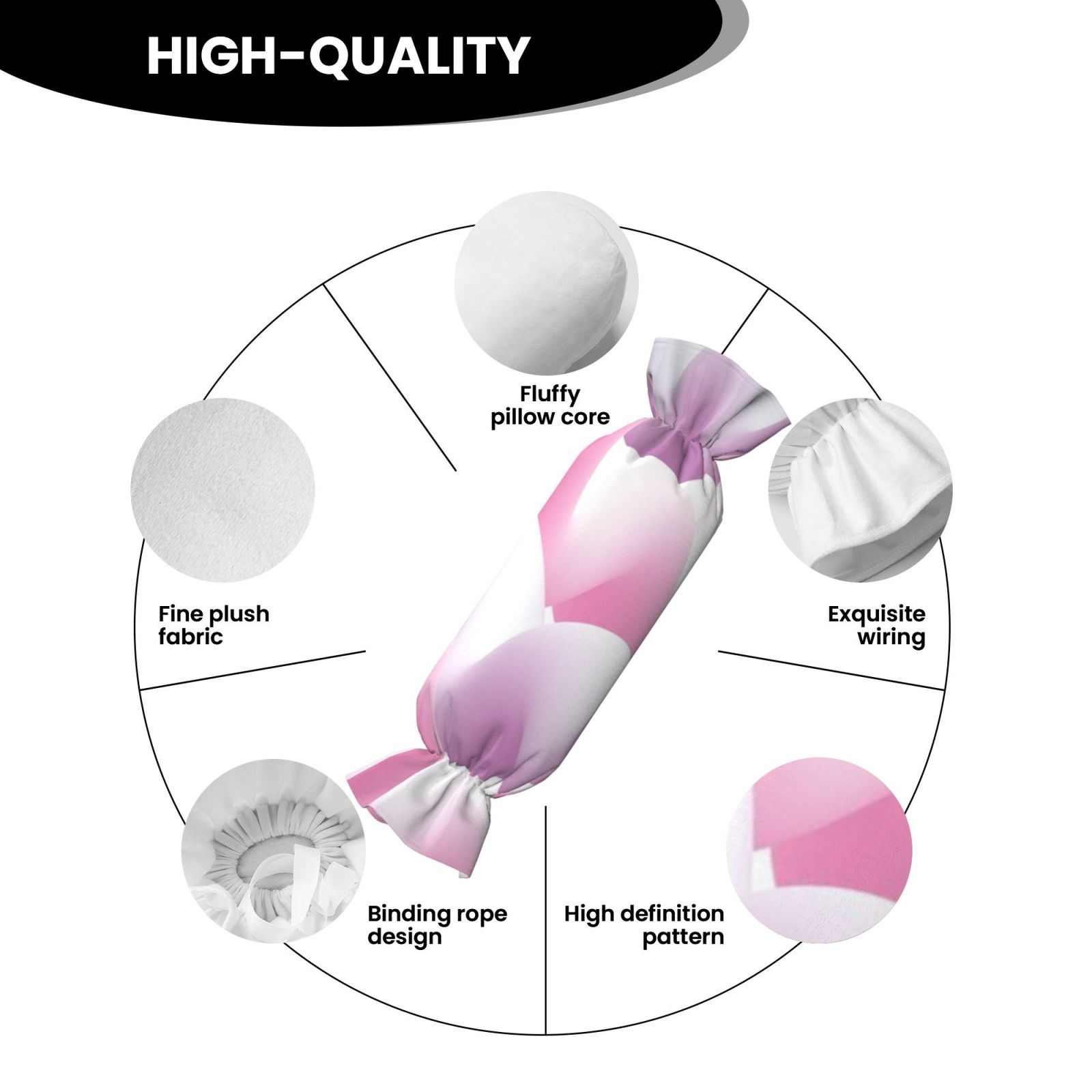 Candy-shaped pillow - with pillow insert
