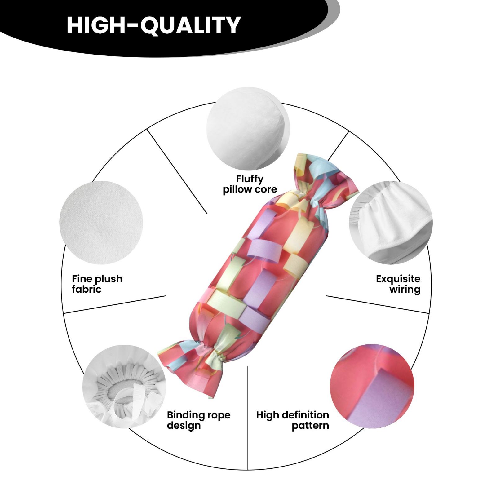 Candy-shaped pillow - with pillow insert