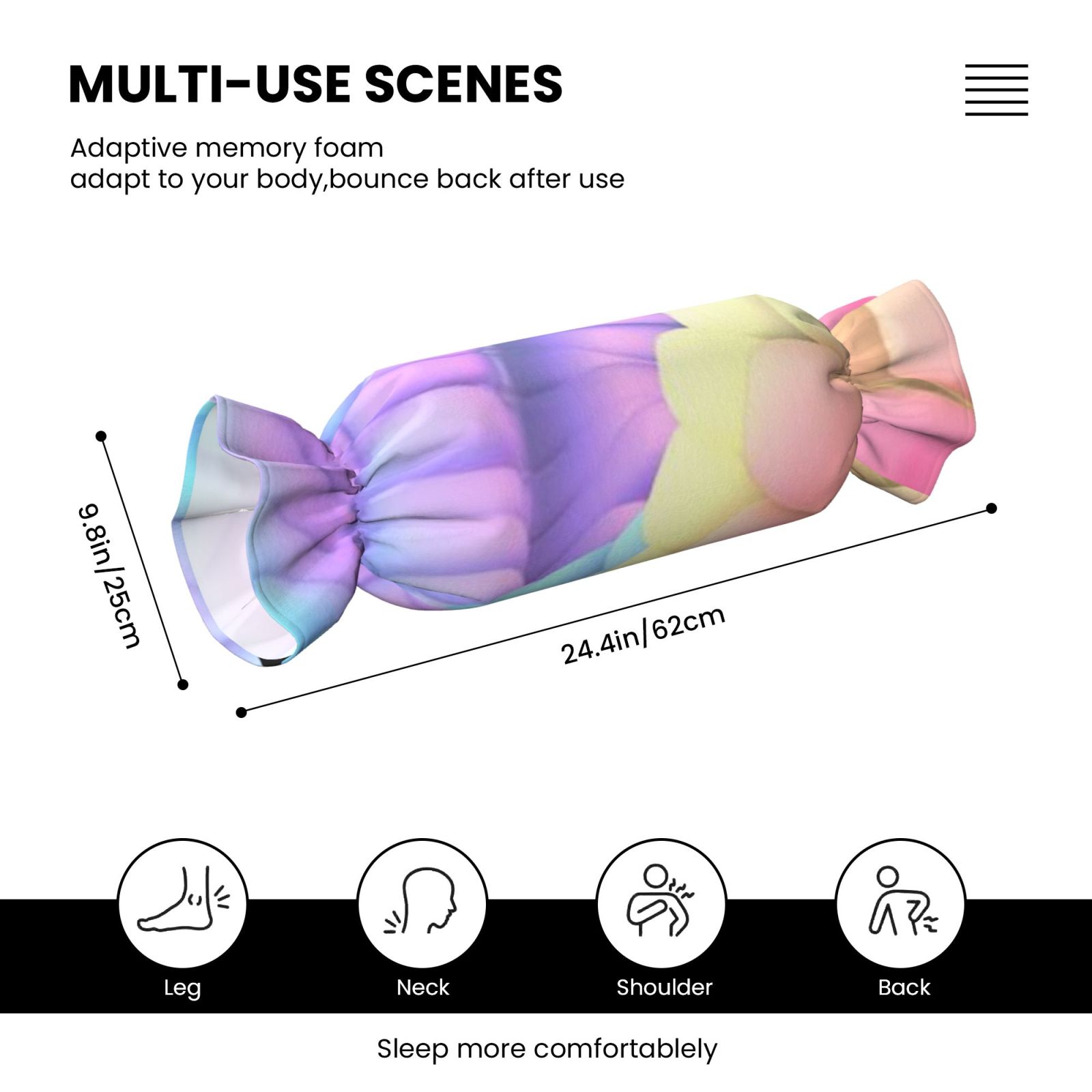 Candy-shaped pillow - with pillow insert