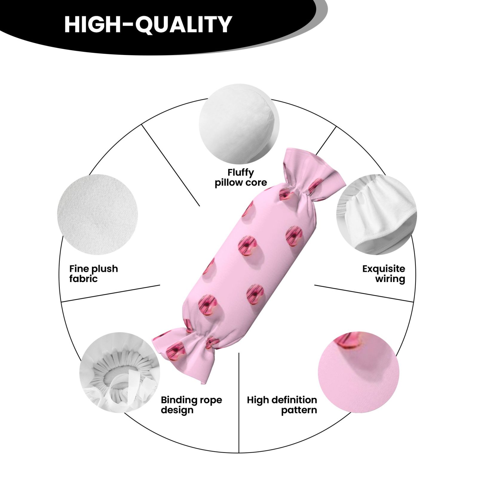Candy-shaped pillow - with pillow insert