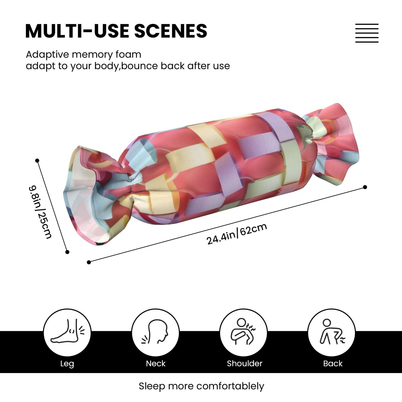 Candy-shaped pillow - with pillow insert