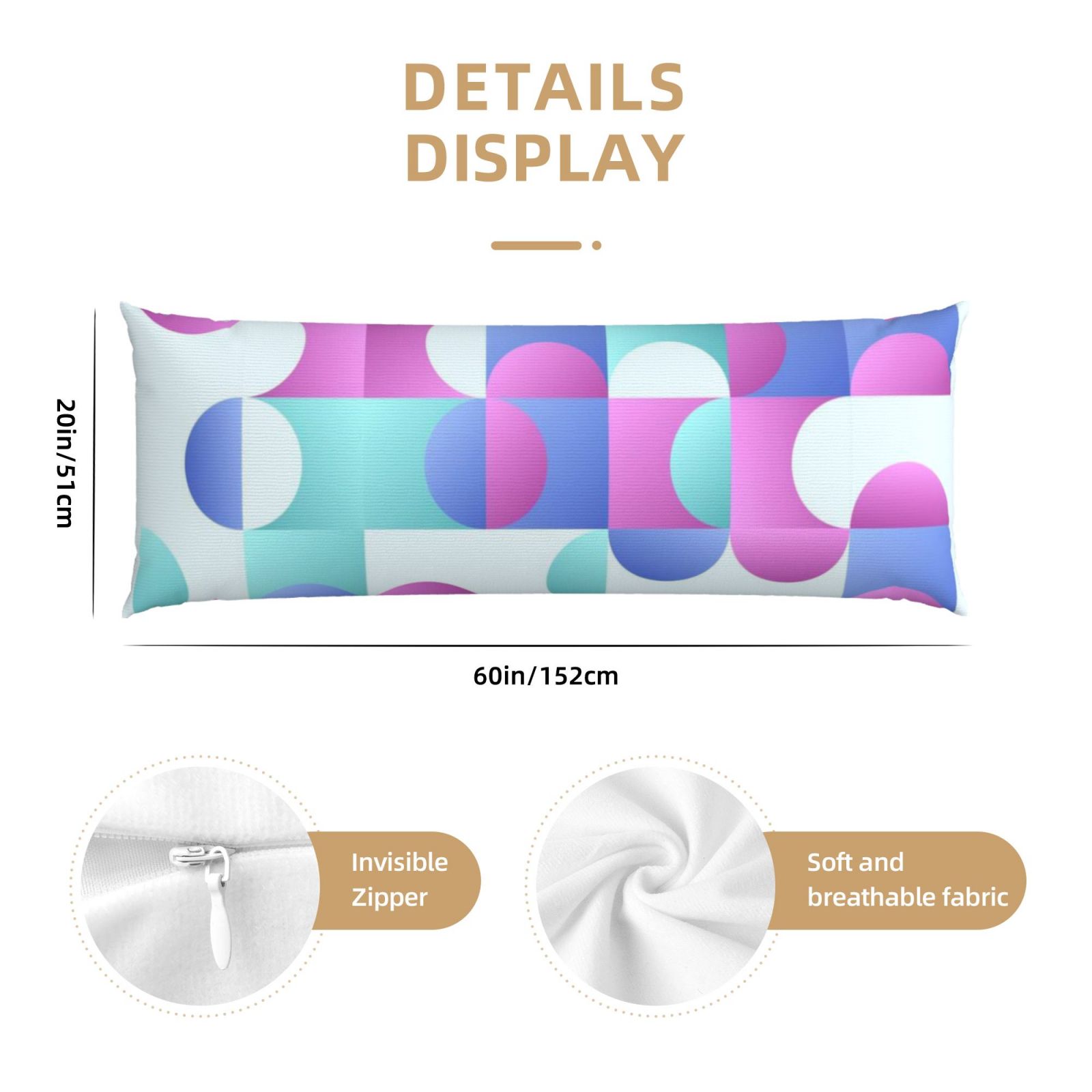 Long, narrow pillow(20*60 inches)