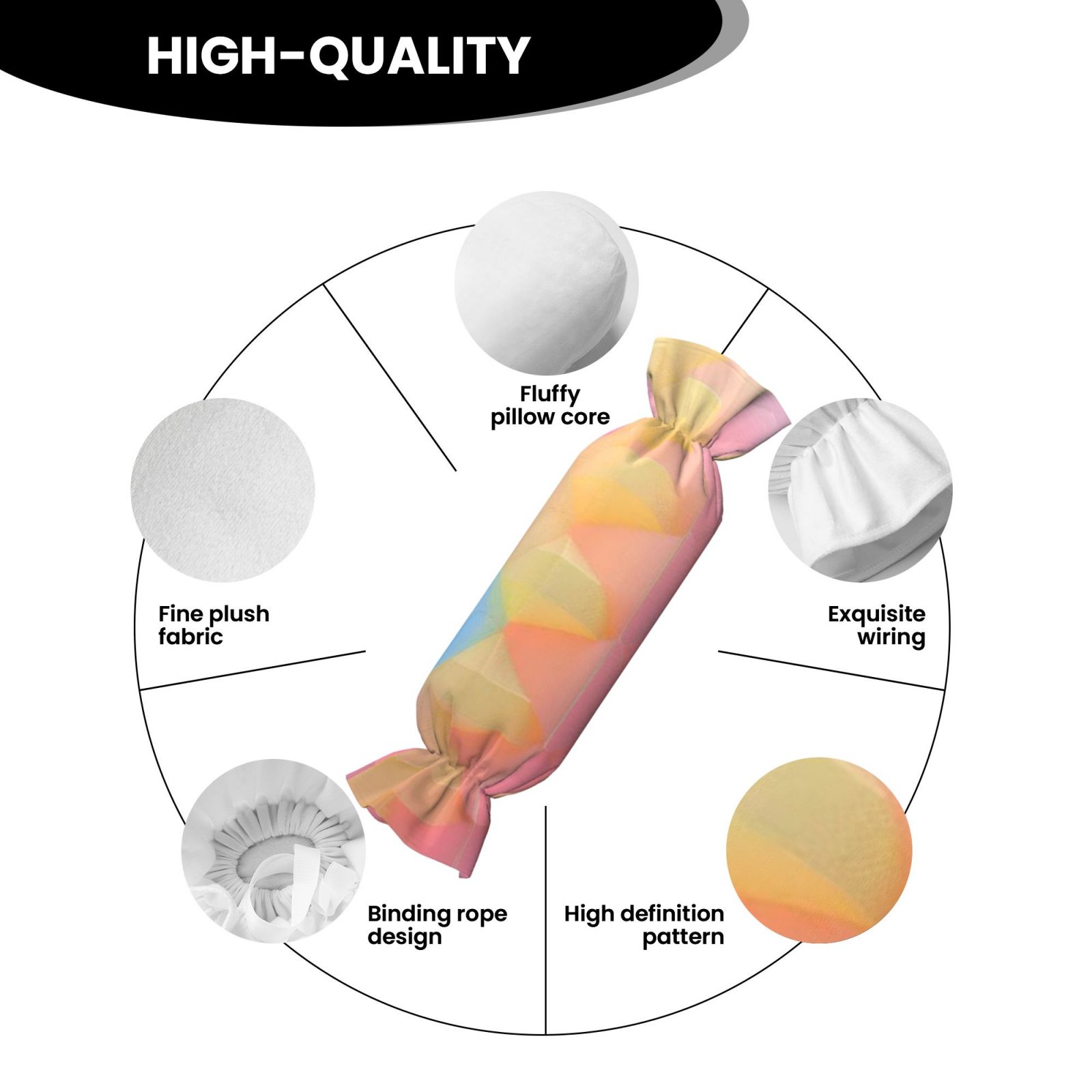 Candy-shaped pillow - with pillow insert