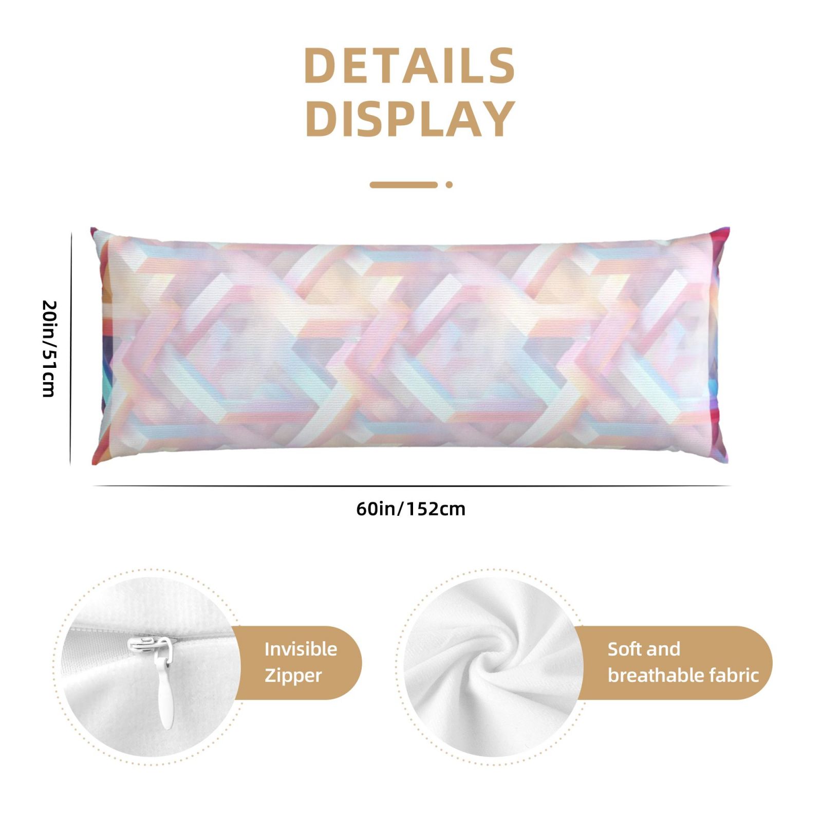 Long, narrow pillow(20*60 inches)