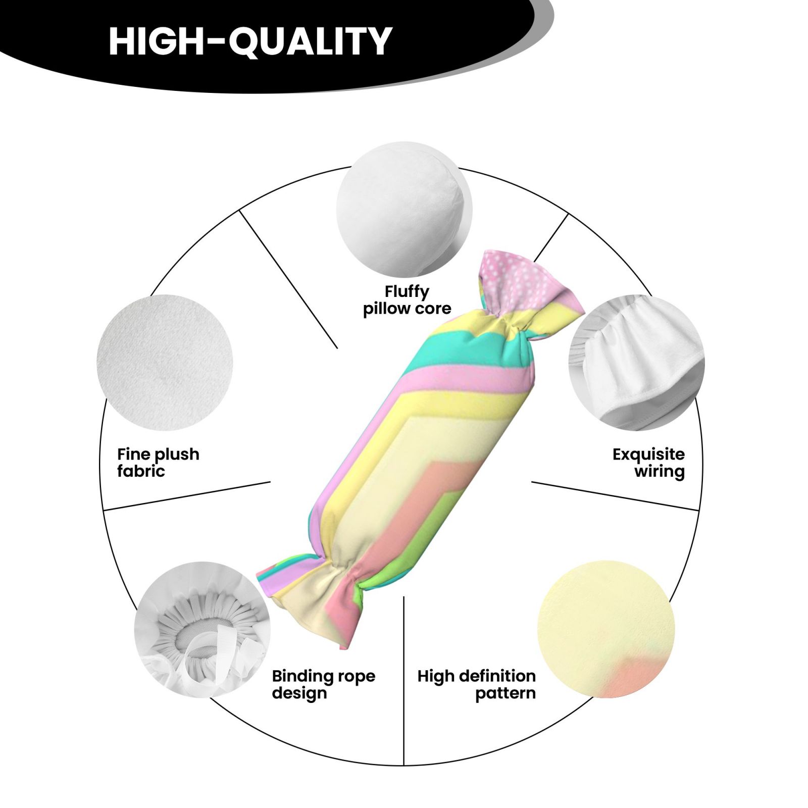Candy-shaped pillow - with pillow insert
