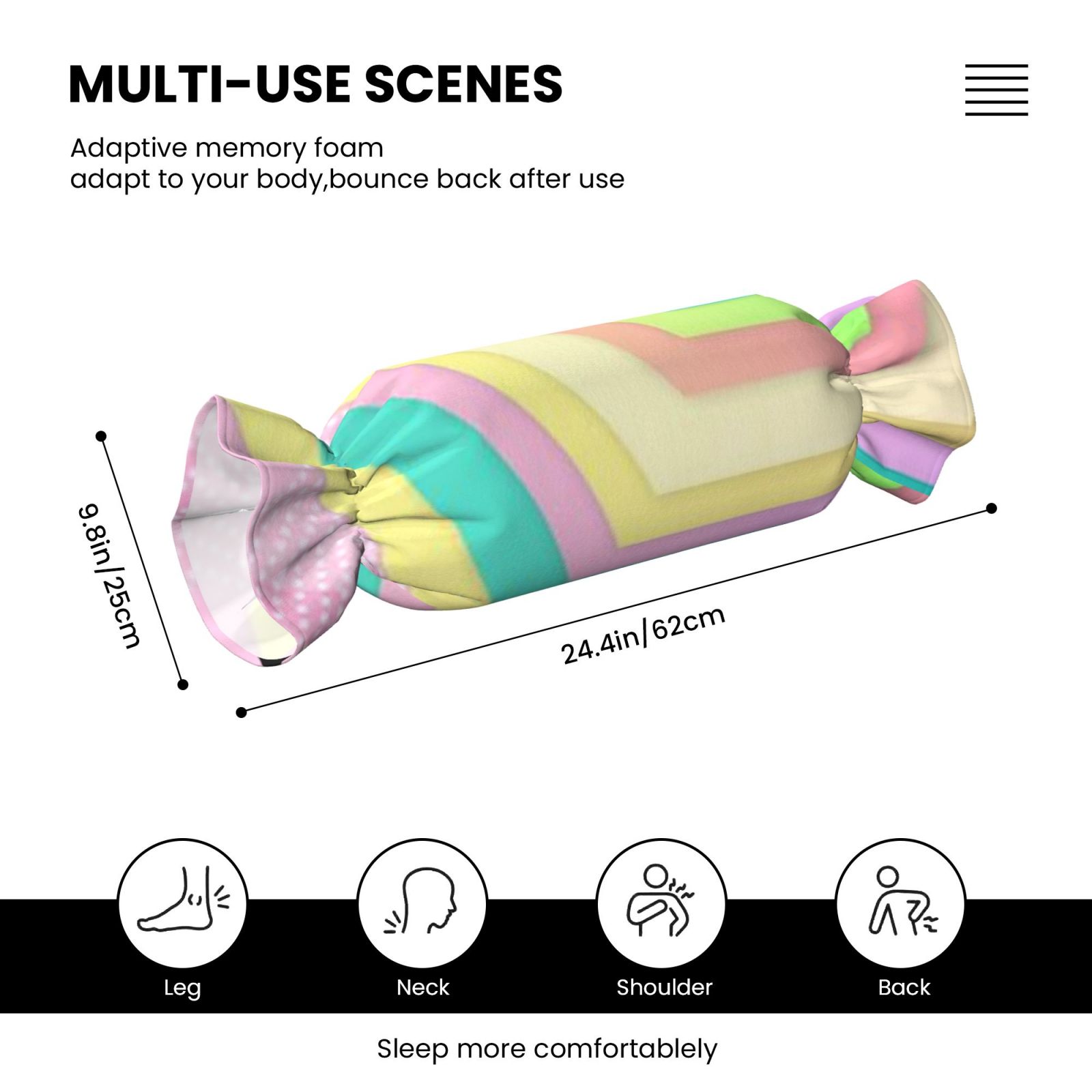 Candy-shaped pillow - with pillow insert