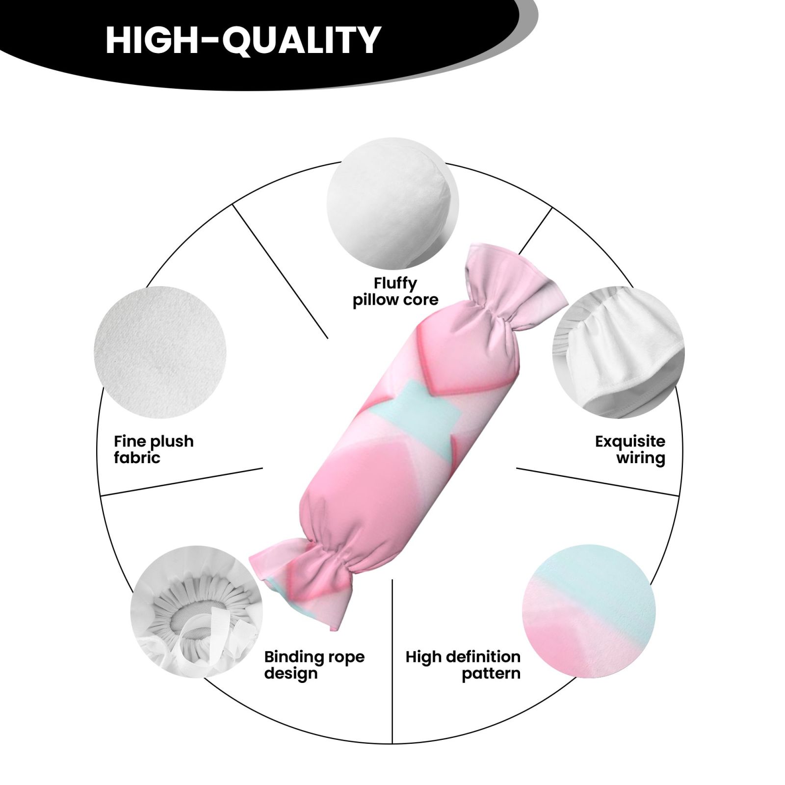 Candy-shaped pillow - with pillow insert