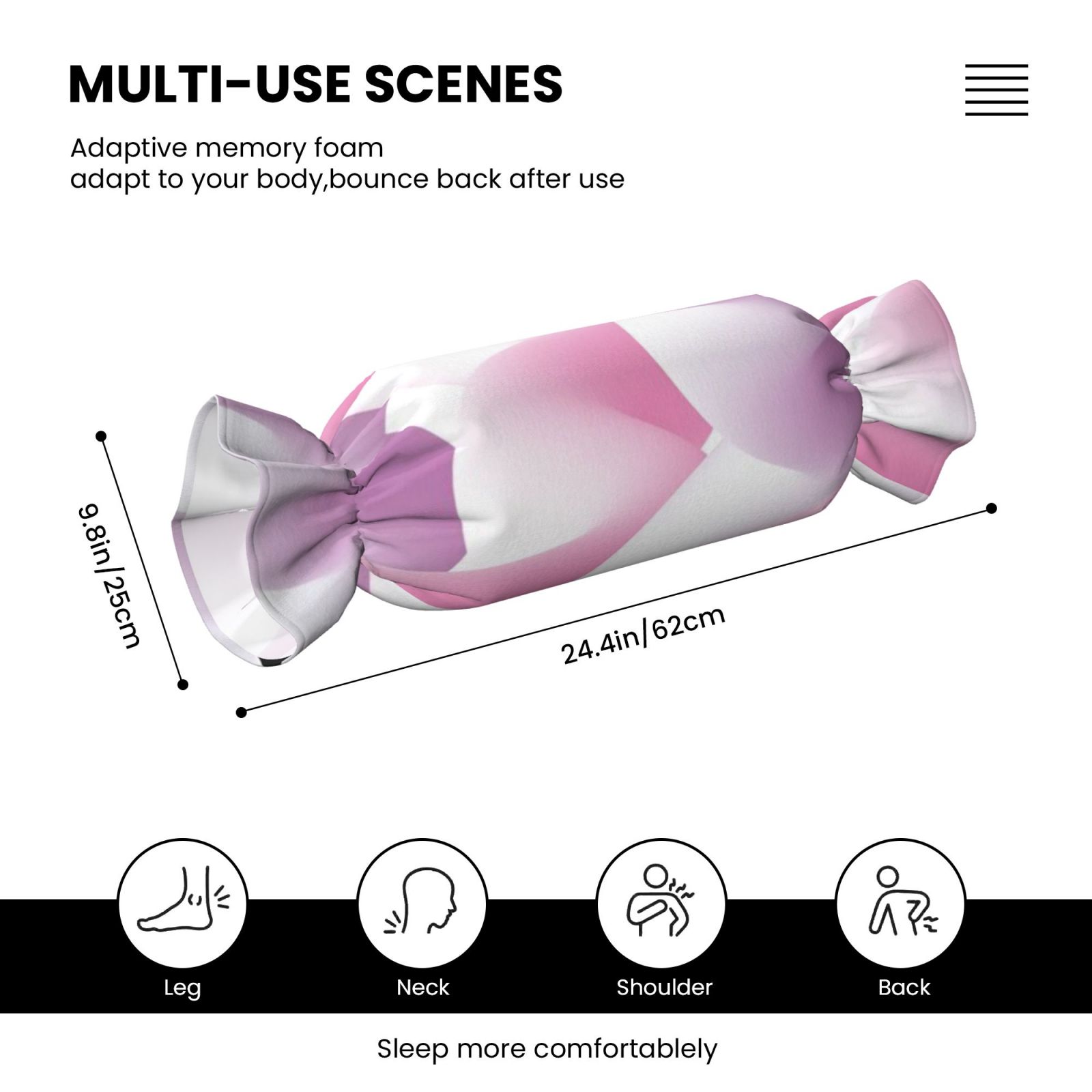Candy-shaped pillow - with pillow insert