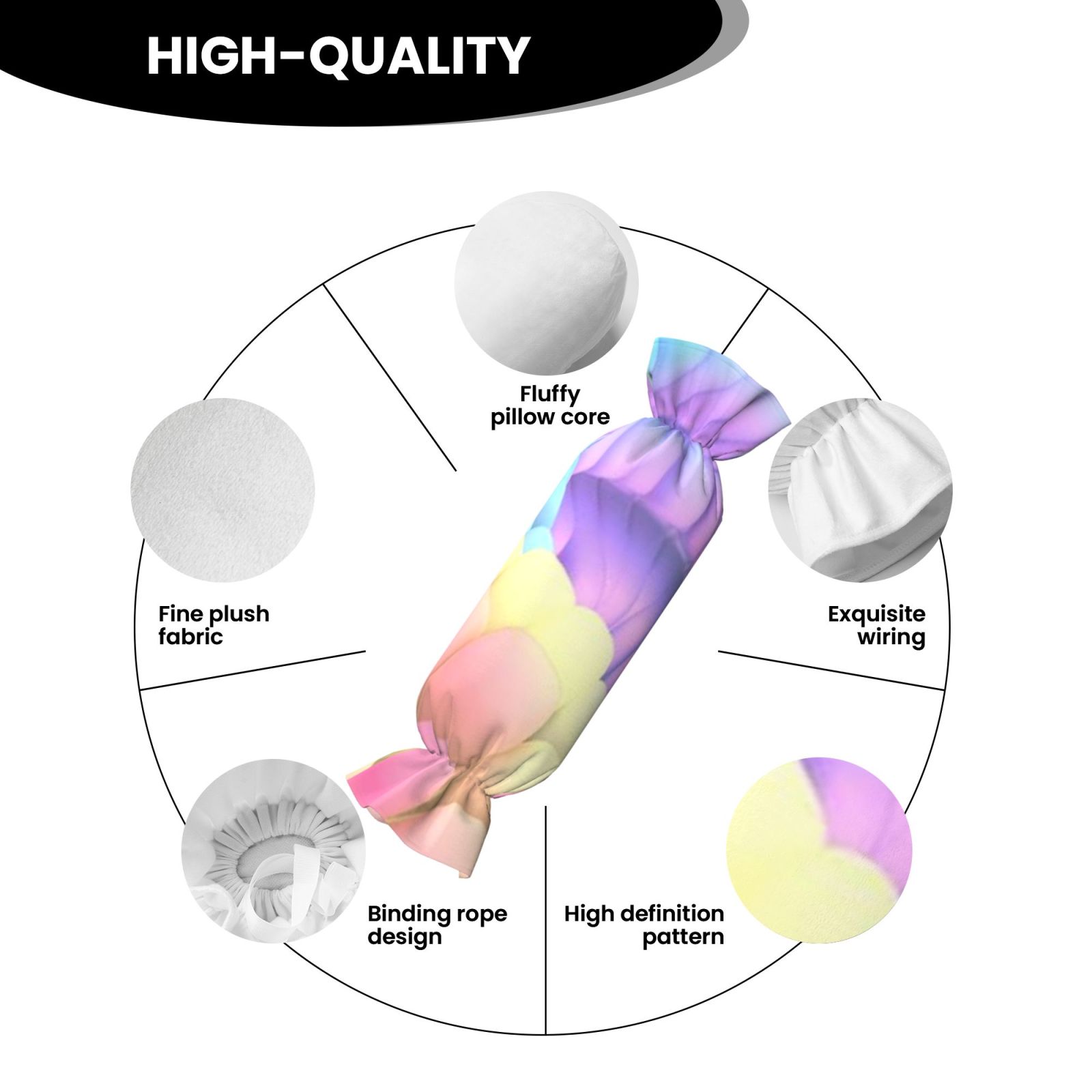 Candy-shaped pillow - with pillow insert